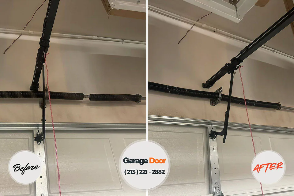 Before and after: garage door spring repair Rainbow Springs, FL
